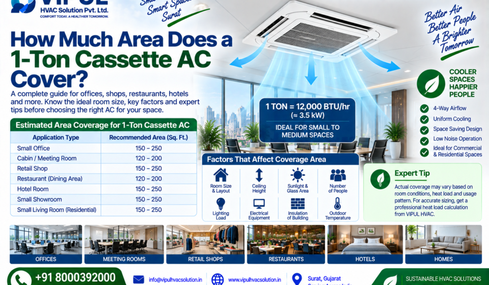 How Much Area Does a 1-Ton Cassette AC Cover