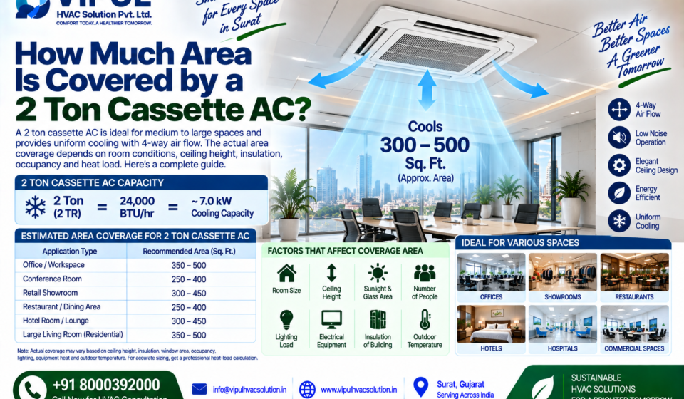 How Much Area Is Covered by a 2 Ton Cassette AC